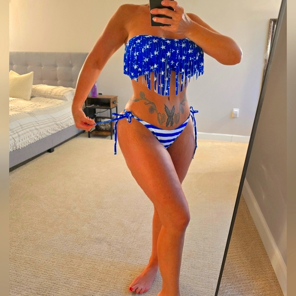 SHEIN Other - Pg1 #11  Blue Star Fringe Bikini